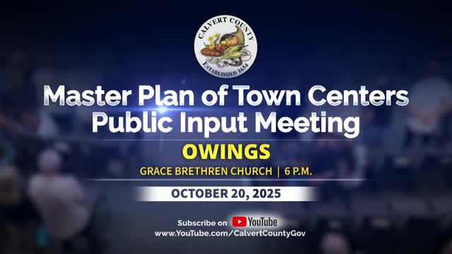 Calvert County seeks public input on Owings Town Center master plan; proposed expansion draws concern