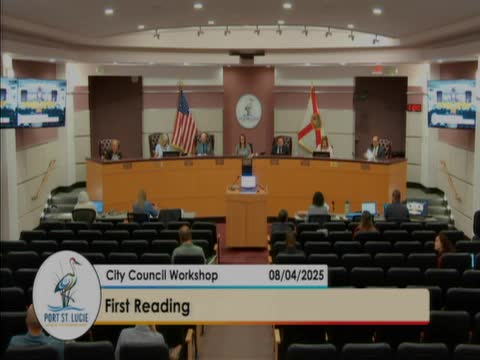 Port St. Lucie council approves first reading of public‑buildings impact fee ordinance