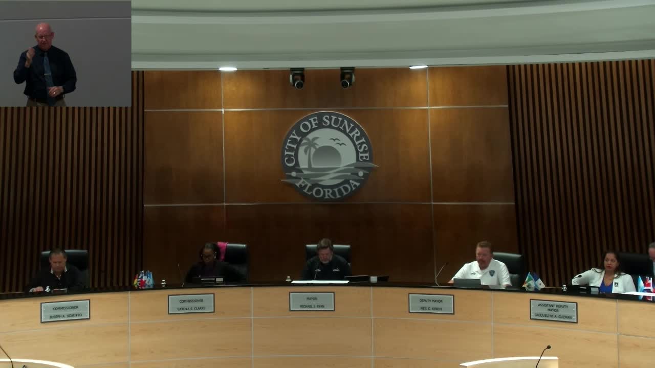 Votes at a glance: Sunrise commission approves assessments, rezonings, development amendments and budget/ordinance readings (Sept. 15, 2025)