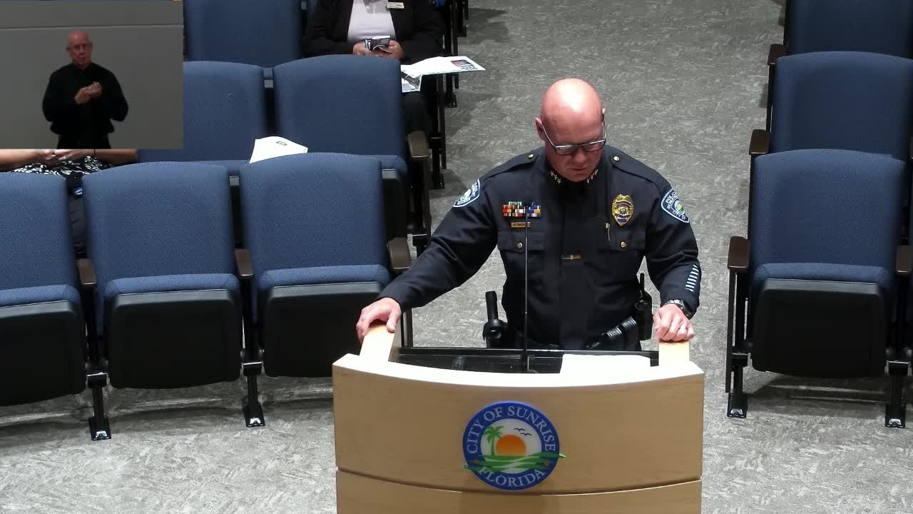 Sunrise Police present annual red‑light camera report: 21,262 violations, city retains $1.39 million