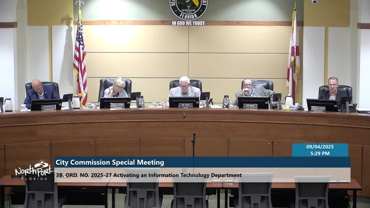 Commission splits on elevating communications and IT; ordinances move unevenly toward second reading amid procedural confusion