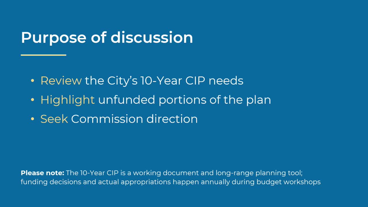 Commission reviews 10-year CIP, emergency operations center update and possible purchase of vacant school facility