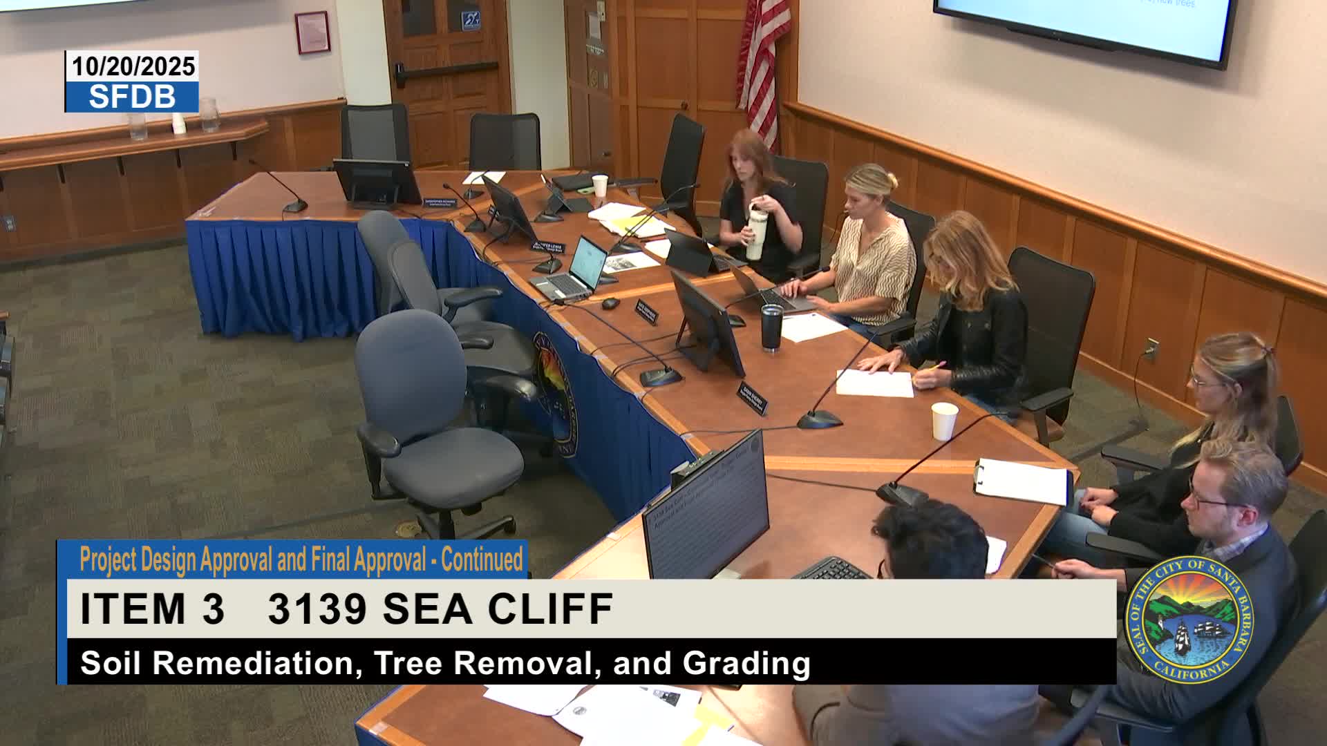 Single‑family design board denies Seacliff soil‑remediation plan without prejudice after members say they cannot make public‑health finding