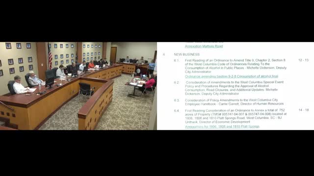 West Columbia council approves annexations, alcohol rules and employee-handbook changes