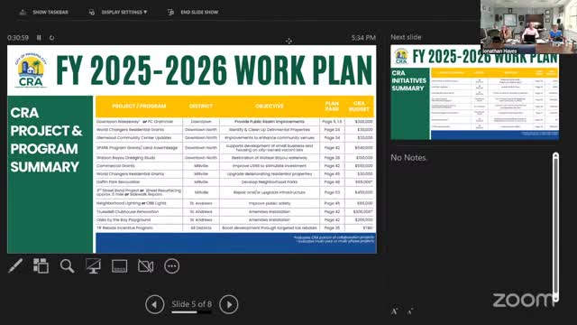Commissioners debate sale terms for St. Andrews parcels as buyers propose parking; staff to report further Oct. 7