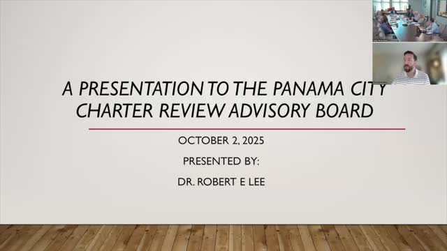Florida League of Cities briefs Panama City charter review board on charter basics and forms of government