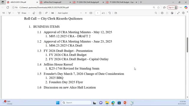 City and CRA debate Alice Hall location; staff told to engage parks advisory board