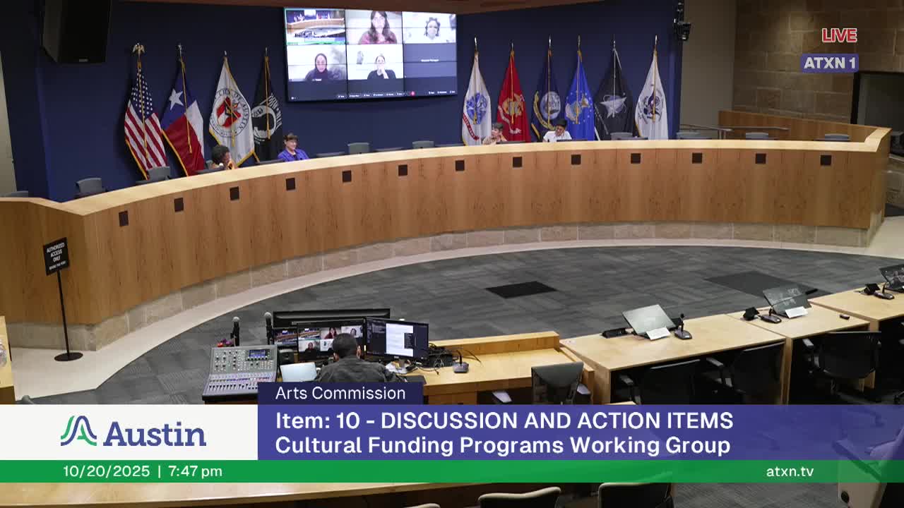 Arts Commission forms bylaws working group and sunsets cultural funding working group