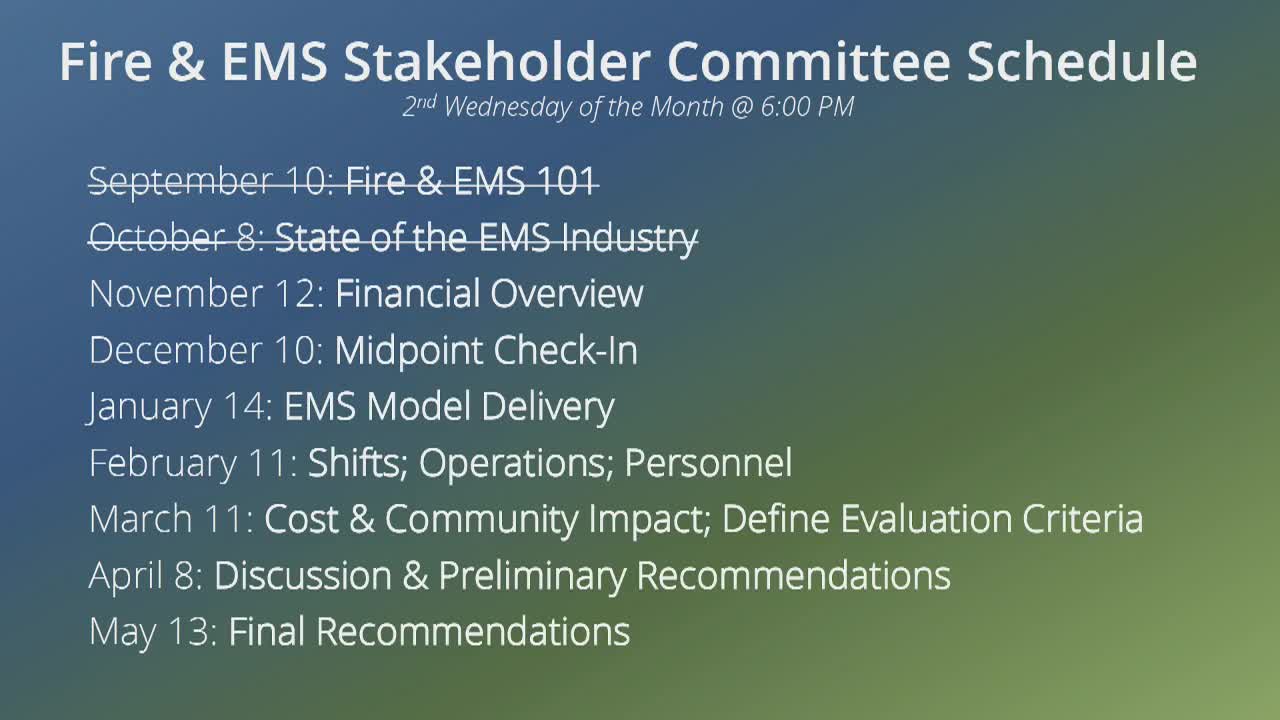 Garland forms Fire & EMS stakeholders committee; staff plans nine‑month review with budget timing tied to 2026 CIP