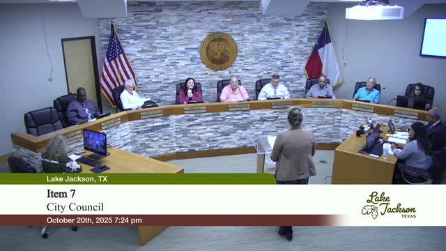 Lake Jackson council advances zoning setback changes, allows larger commercial real‑estate signs and approves county road and drainage work