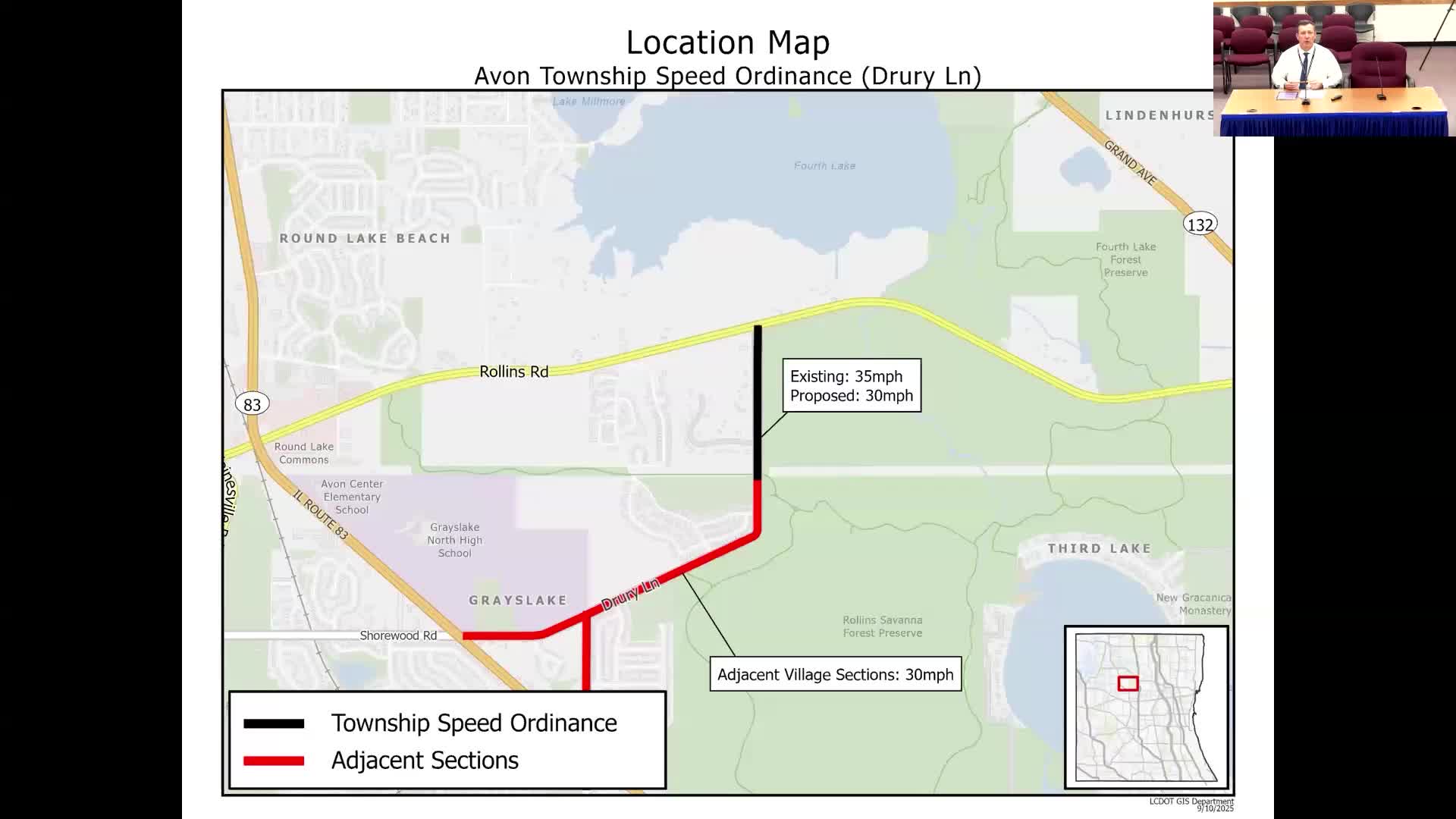 Committee approves two speed‑limit reductions in Avon and Libertyville townships