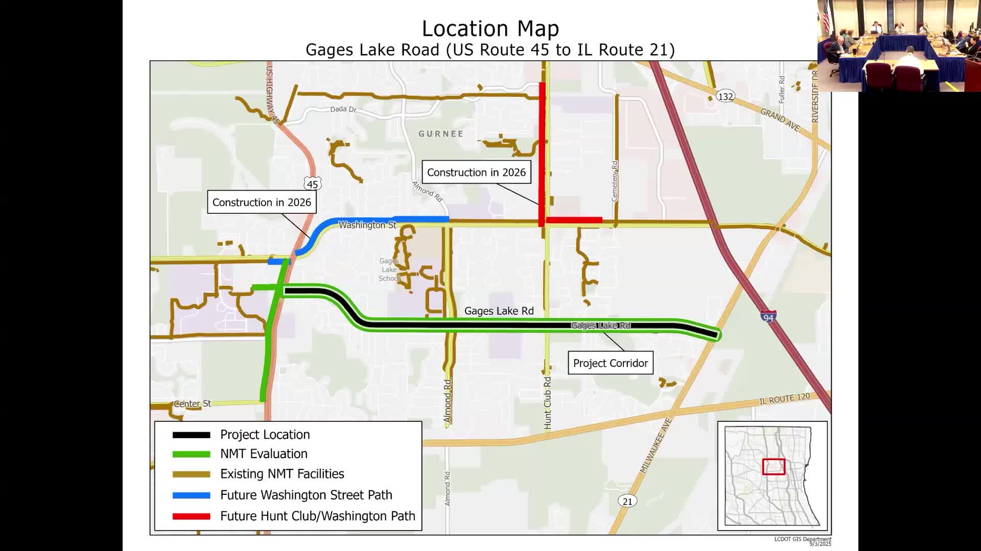 Lake County awards $3.24 million phase‑1 engineering contract for Gages Lake Road corridor study