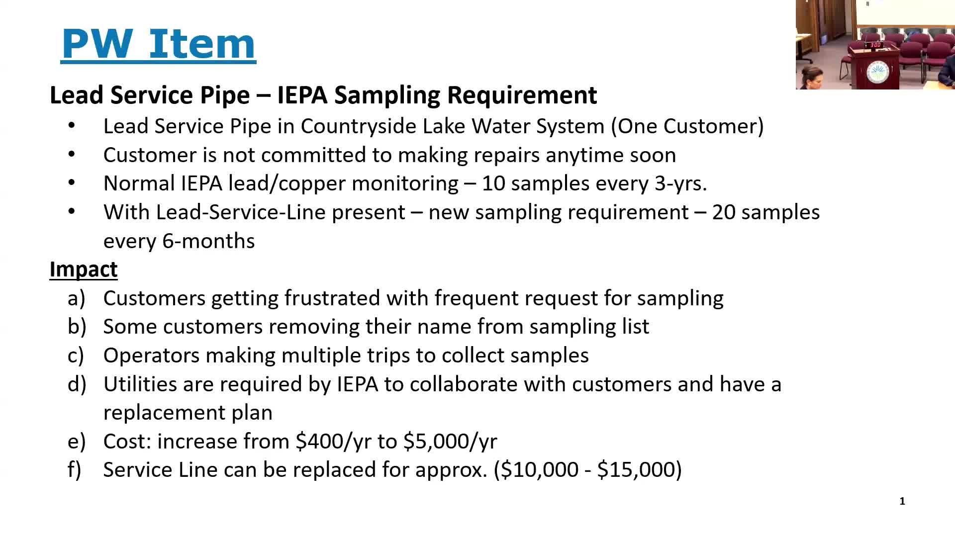 Lake County to replace single identified lead service line after state inventory