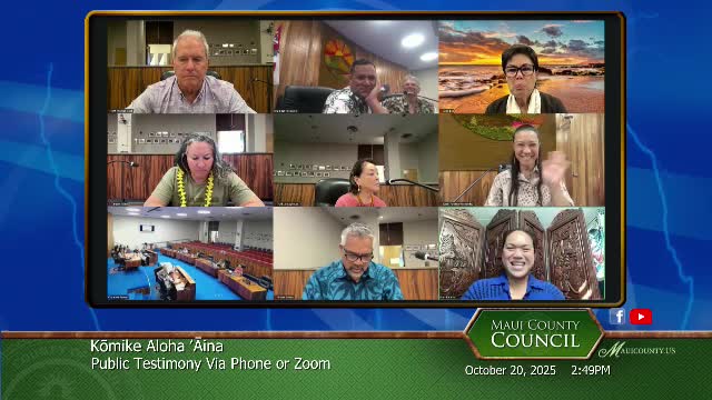 Hawaiian Council, cast preview Hi'iaka and discuss economic sovereignty, Lahaina theater preservation at Maui County meeting
