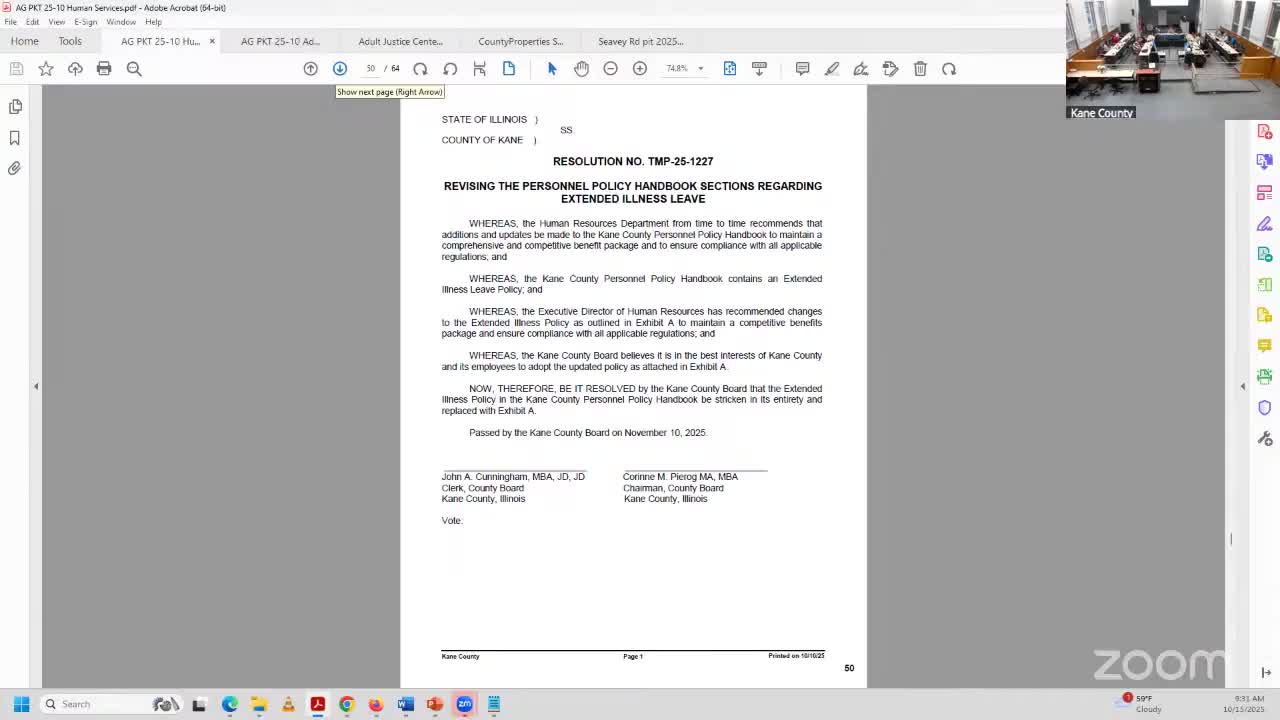 Committee approves revision to extended illness policy to expand family and parental paid leave uses