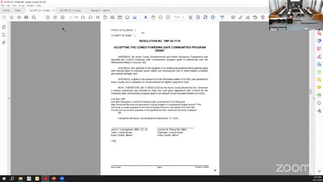 Committee approves two small environmental grants: solar flood-warning sign and tree vouchers
