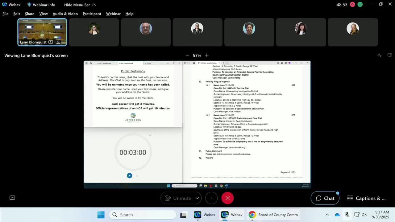 Jefferson County denies Observatory Metropolitan District service plan after heavy public testimony on El Rancho and finances