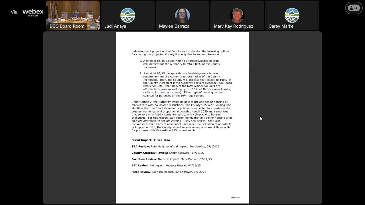 County and Wheat Ridge staff reach deal points on tax-increment share and affordable/senior housing incentives