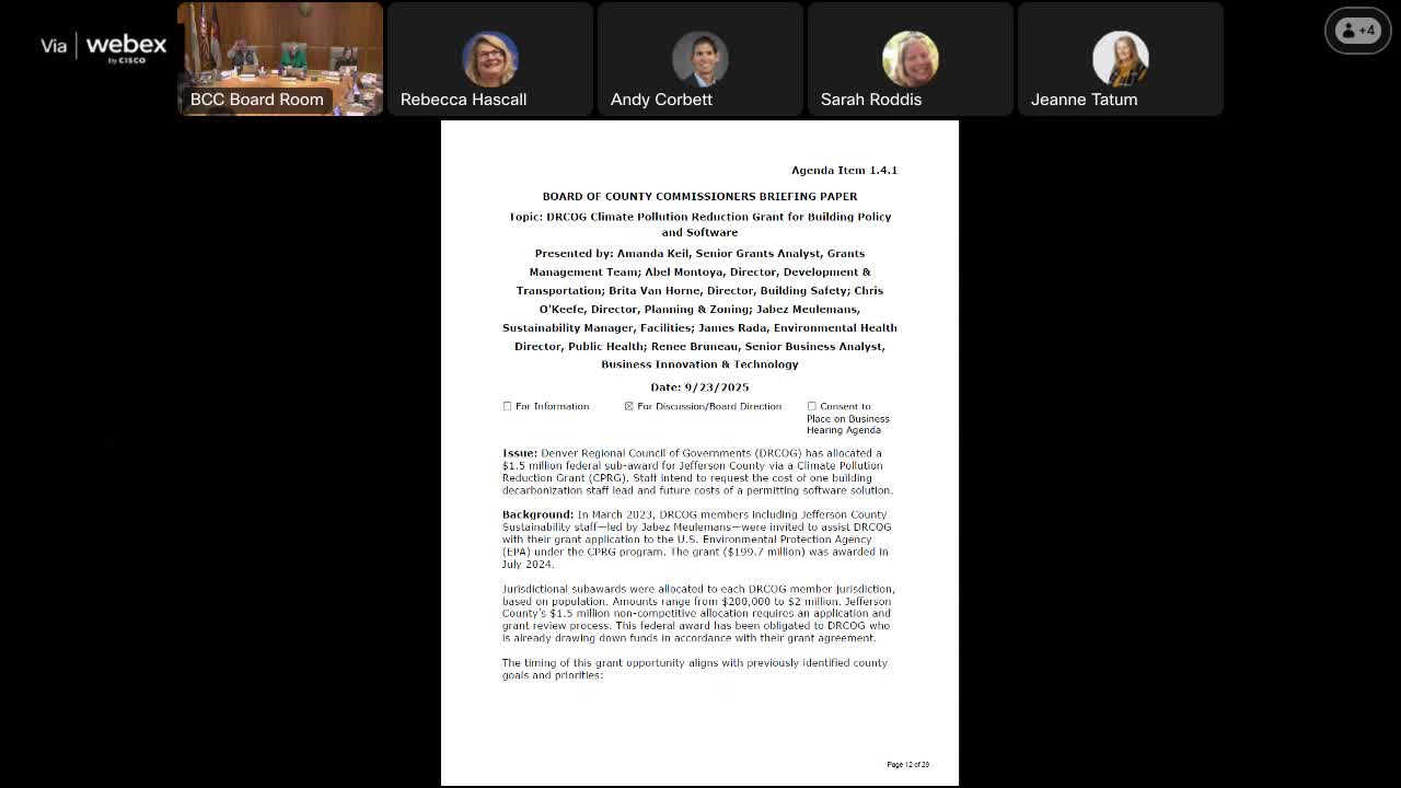 Jefferson County to apply for $1.5 million DRCOG subaward for building decarbonization staffing and permitting software