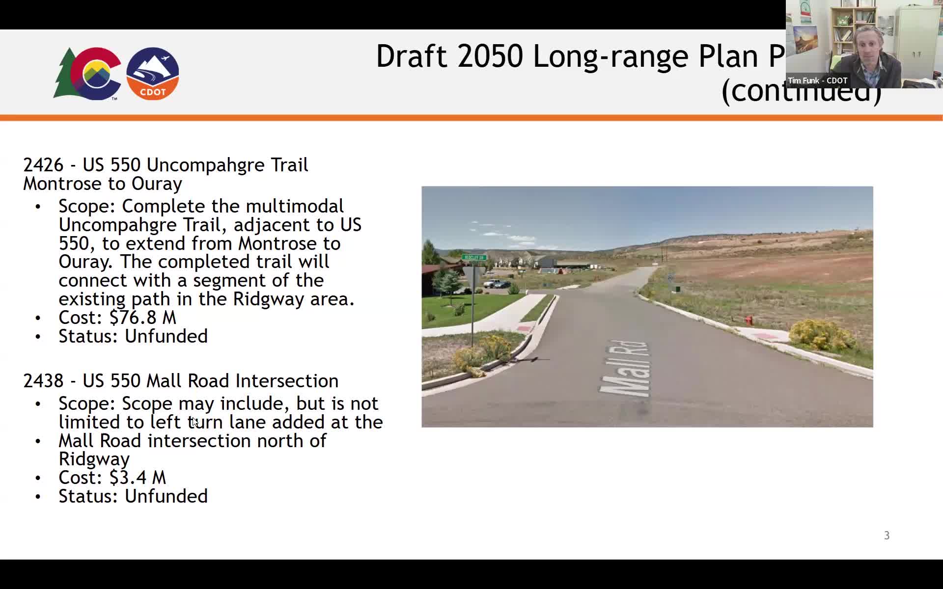 CDOT outlines safety, shoulder‑widening and passing‑lane plans for US 550 near Ridgeway