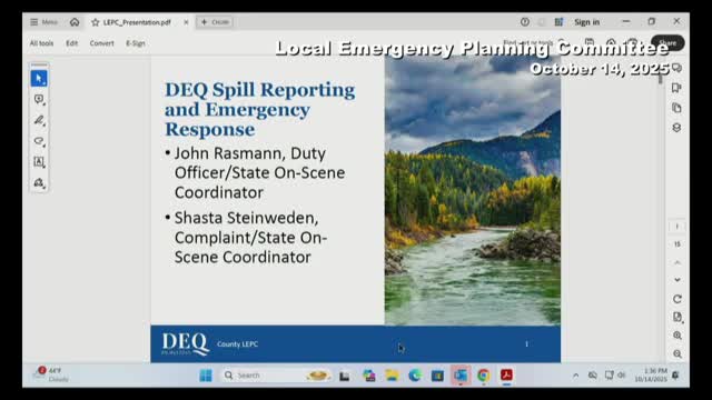 DEQ outlines when to report spills, limits of state response and contact info