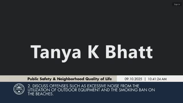 Miami Beach committee gets updates on enforcement of leaf-blower ban, beach smoking and loud vehicles; police report rise in citations for vehicle noise