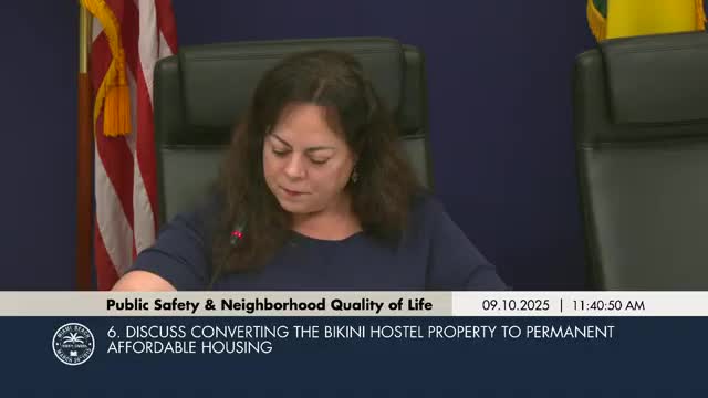 Committee asks staff to study converting Bikini Hospital site into workforce or affordable housing; site visit requested