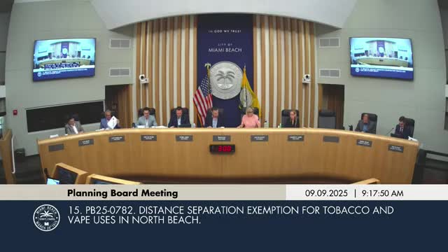 Planning board recommends against North Beach exemption that would relax minimum distance for tobacco and vape sales