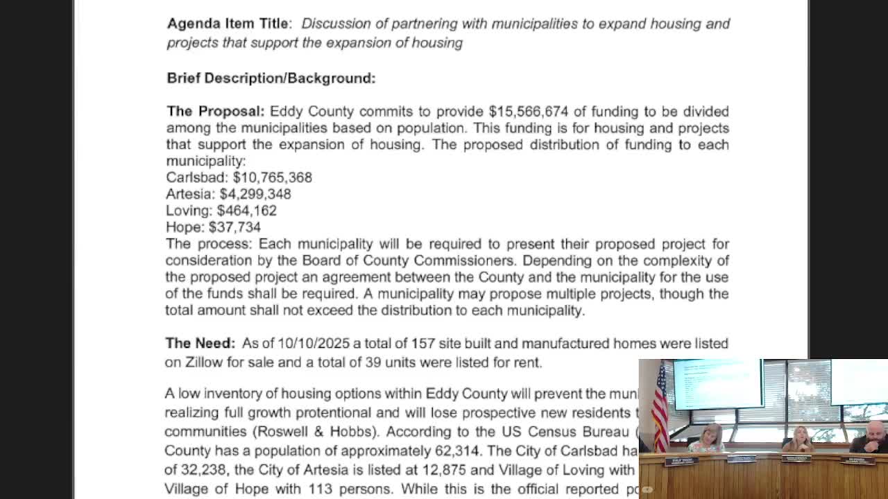 Eddy County manager proposes $15.5 million municipal housing fund to speed construction