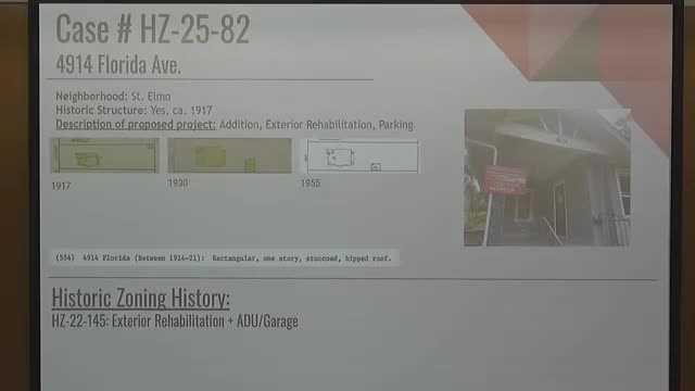 Commission approves addition and parking changes at 4914 Florida Avenue after debate over square footage