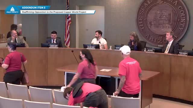 Pima County reaffirms opposition to Copper World mining complex; supervisors adopt resolution 4‑1