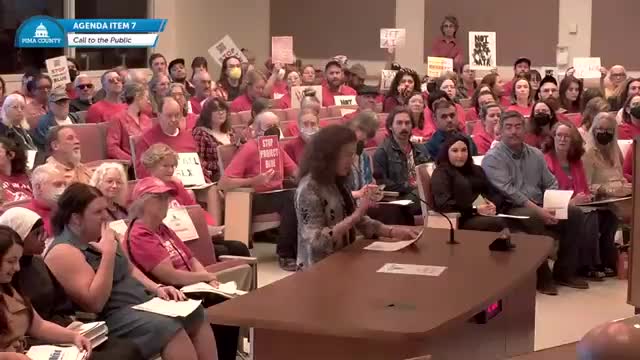 Hundreds of residents urge Pima County supervisors to halt Project Blue land sale; board asks TEP for briefing
