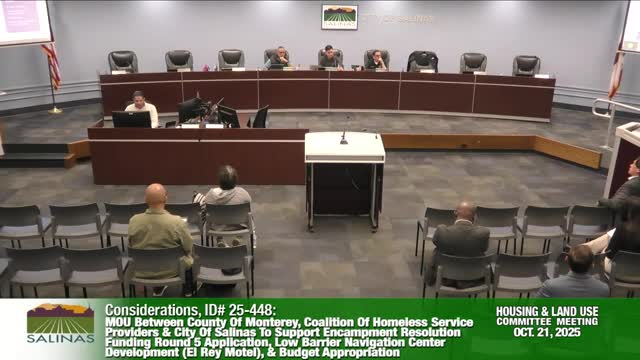 Committee backs MOU to apply for Encampment Resolution grant to convert El Rey Motel into low‑barrier navigation center