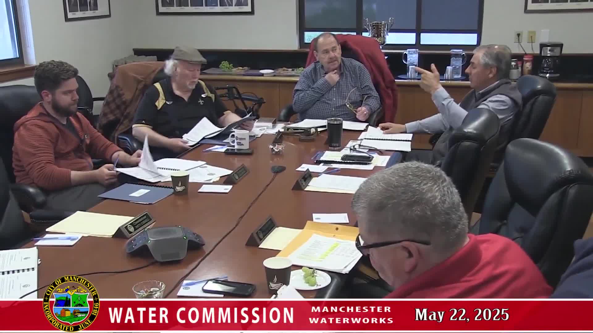 Manchester Water Works awards FY2026 chemical bids after reverse‑auction process; two items negotiated separately