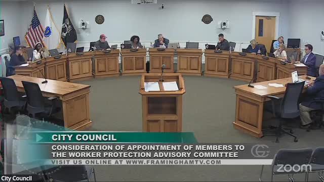 Council confirms multiple advisory appointments; names initial members for Workers Protection Advisory Committee