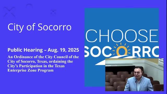 Socorro holds public hearing to nominate We Win Technology for Texas Enterprise Zone; council vote set for Aug. 21
