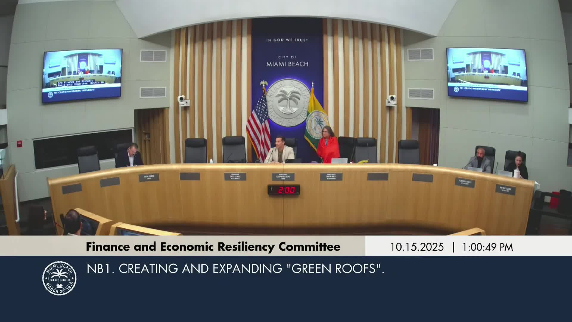 Committee asks staff to seek funding and study green‑roof pilots, to be considered in next budget cycle