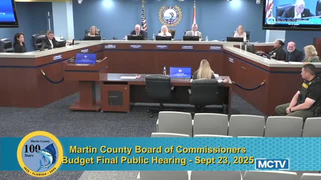 Martin County adopts FY2026 budget and millage rates; Commissioner Vargas votes against several measures