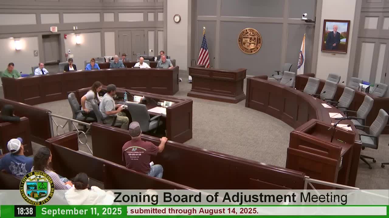 Manchester ZBA — votes at a glance: September cases approved with conditions; key denials noted