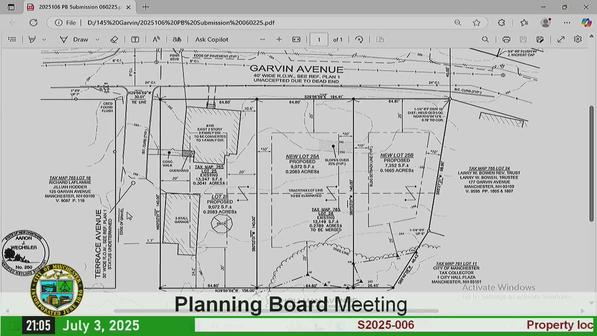 Subdivision plan filed to split 145 Garvin Ave.; owner proposes three lots and house conversion