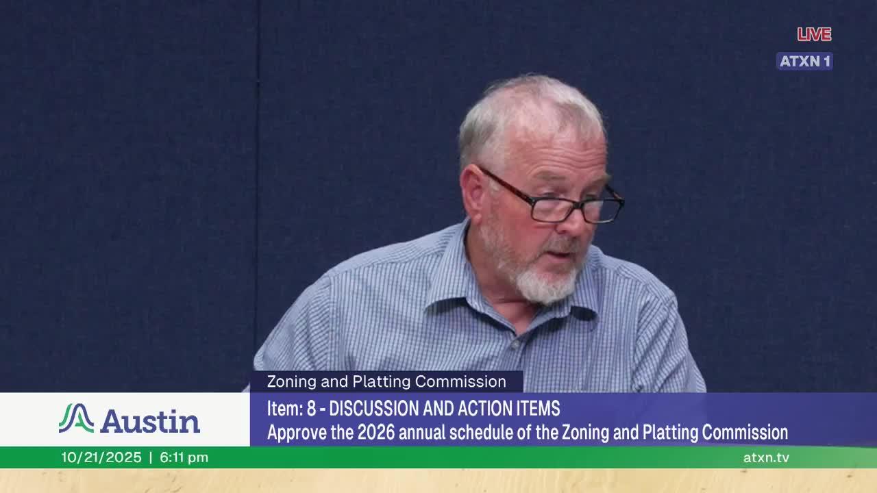 Zoning commission approves tentative 2026 meeting schedule; November date to be set around Election Day