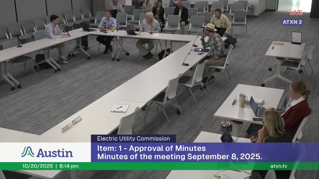 EUC approves consent items and 2026 meeting schedule; recommends council let Austin Energy keep its logo