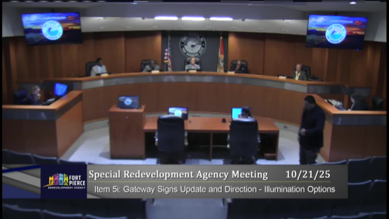 FPRA approves solar lighting option for seven gateway signs; staff to seek FDOT permits and set maintenance plan