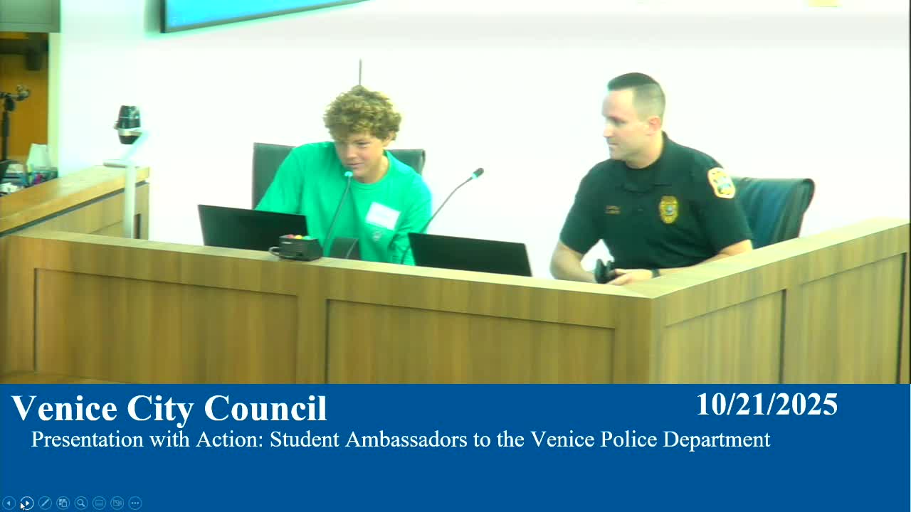 Venice Police launch student ambassador program; council approves 7-0