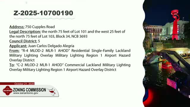 Votes at a glance: San Antonio Zoning Commission actions, Oct. 21, 2025