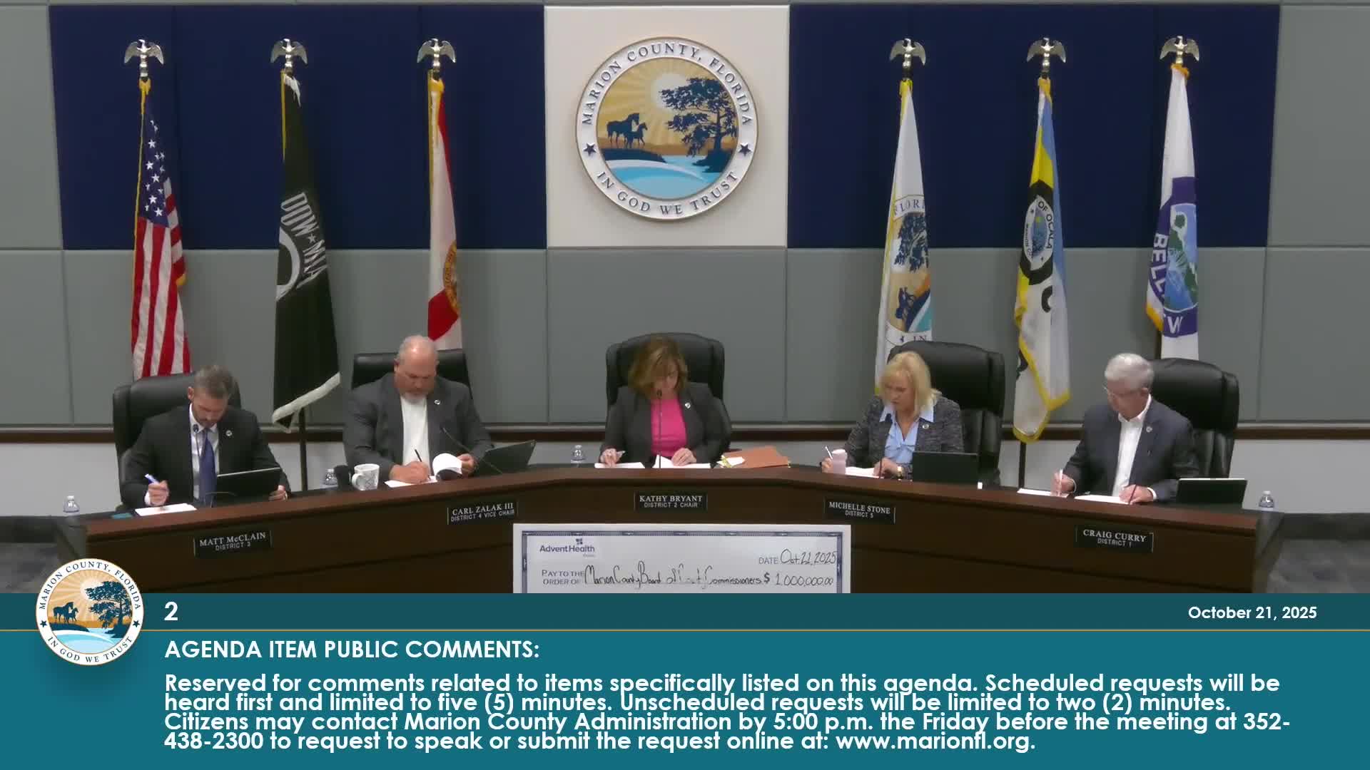Votes at a glance — Marion County Board of County Commissioners, Oct. 21, 2025