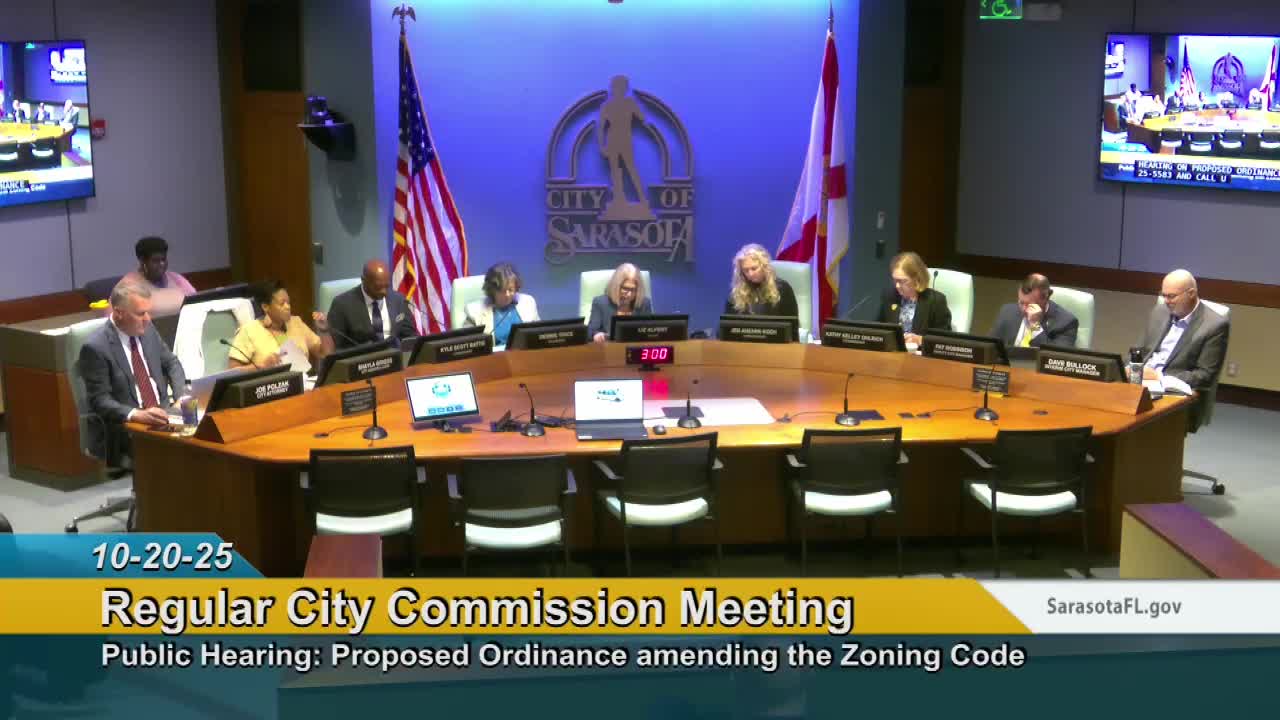 Sarasota Commission OKs broad zoning-text changes but removes long-building limit for more study