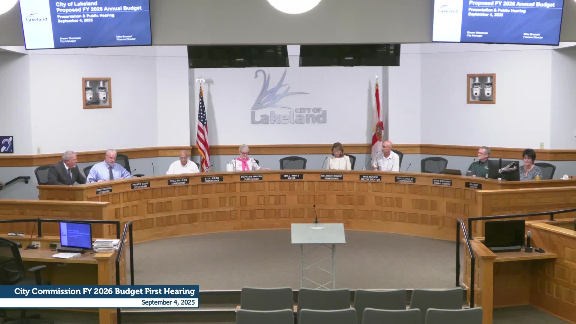 Lakeland City Commission adopts tentative FY 2026 budget, holds millage at 5.4323 mills