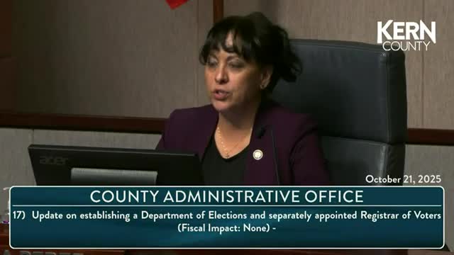 Governor signs bill allowing separate registrar; Kern supervisors begin transition work and 'receive and file' update