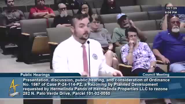 Council adopts rezoning to allow fourplex at 282 N. Palo Verde Drive